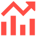 Red circular arrow with gear icon representing process automation, system refresh, workflow optimization, or continuous improvement cycle