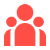 Red circular arrow with gear icon representing process automation, system refresh, workflow optimization, or continuous improvement cycle